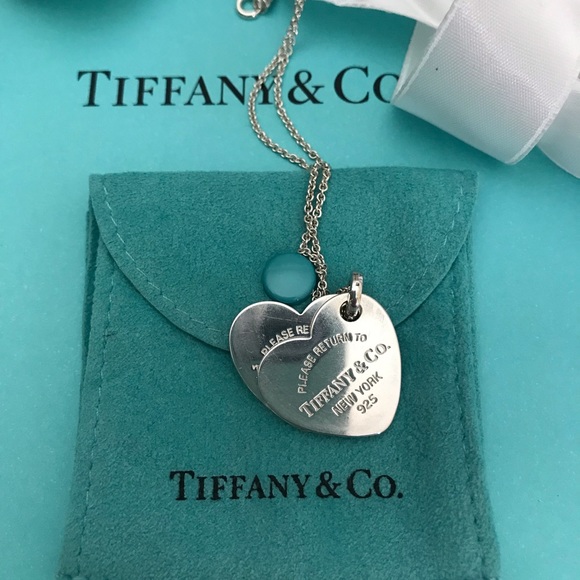 Retired Large Tiffany RTT double heart tag - Picture 14 of 15